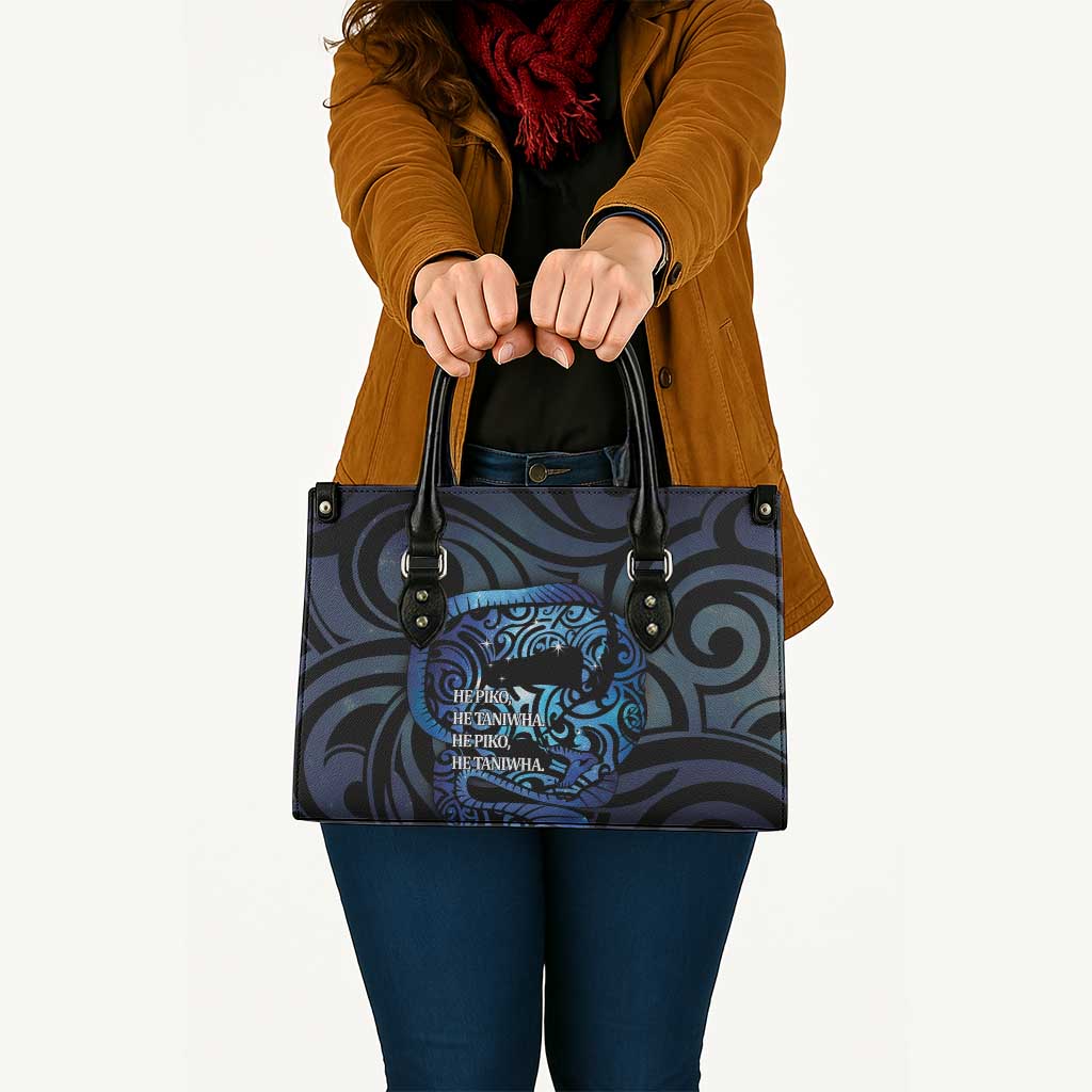 Tuna Eel New Zealand Matariki Leather Bag He Piko He Taniwha Maori Pattern LT14 - Polynesian Pride