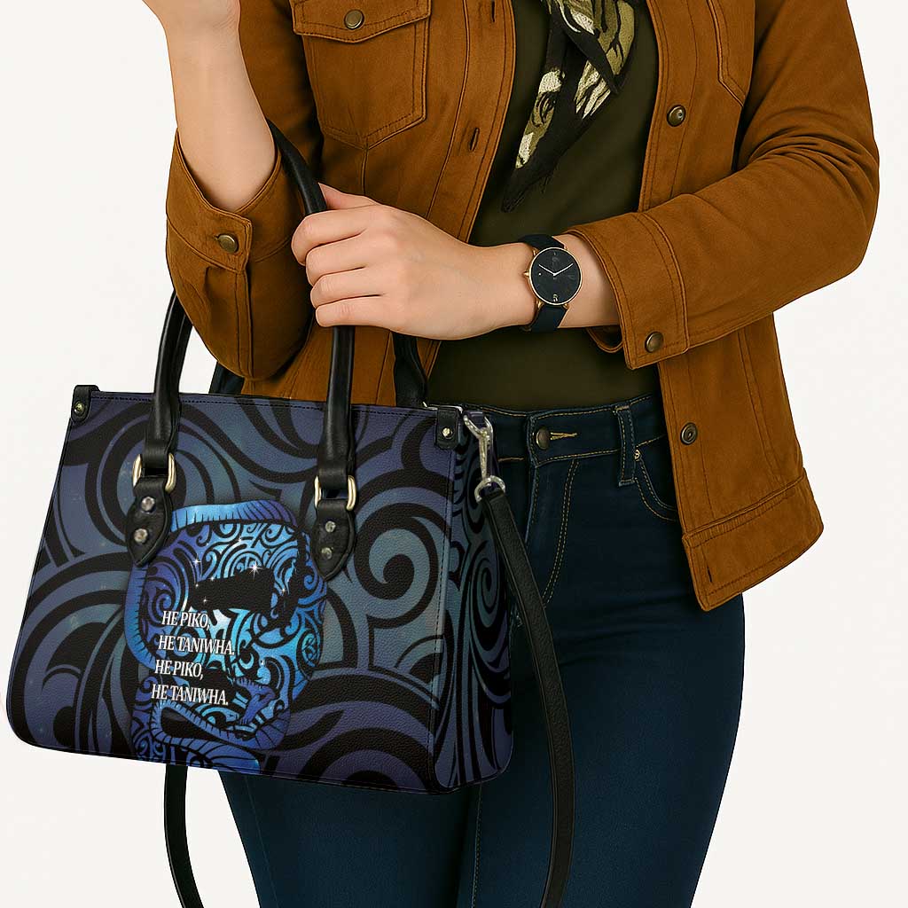 Tuna Eel New Zealand Matariki Leather Bag He Piko He Taniwha Maori Pattern LT14 - Polynesian Pride