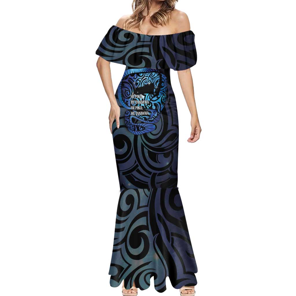 Tuna Eel New Zealand Matariki Mermaid Dress He Piko He Taniwha Maori Pattern