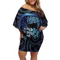 Tuna Eel New Zealand Matariki Off Shoulder Short Dress He Piko He Taniwha Maori Pattern