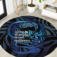 Tuna Eel New Zealand Matariki Round Carpet He Piko He Taniwha Maori Pattern
