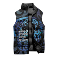 Tuna Eel New Zealand Matariki Sleeveless Puffer Jacket He Piko He Taniwha Maori Pattern