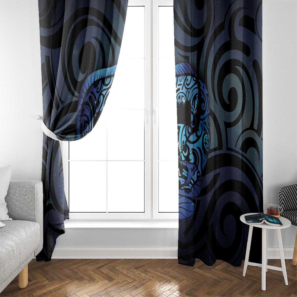 Tuna Eel New Zealand Matariki Window Curtain He Piko He Taniwha Maori Pattern