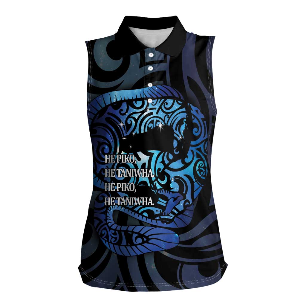Tuna Eel New Zealand Matariki Women Sleeveless Polo Shirt He Piko He Taniwha Maori Pattern LT14 Female Purple - Polynesian Pride