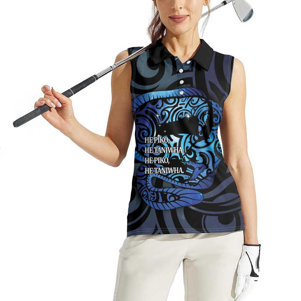 Tuna Eel New Zealand Matariki Women Sleeveless Polo Shirt He Piko He Taniwha Maori Pattern LT14 - Polynesian Pride
