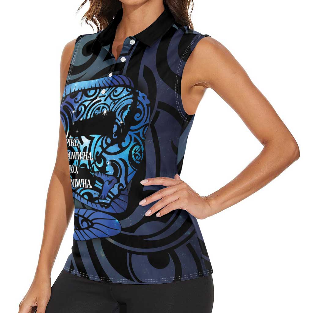 Tuna Eel New Zealand Matariki Women Sleeveless Polo Shirt He Piko He Taniwha Maori Pattern LT14 - Polynesian Pride