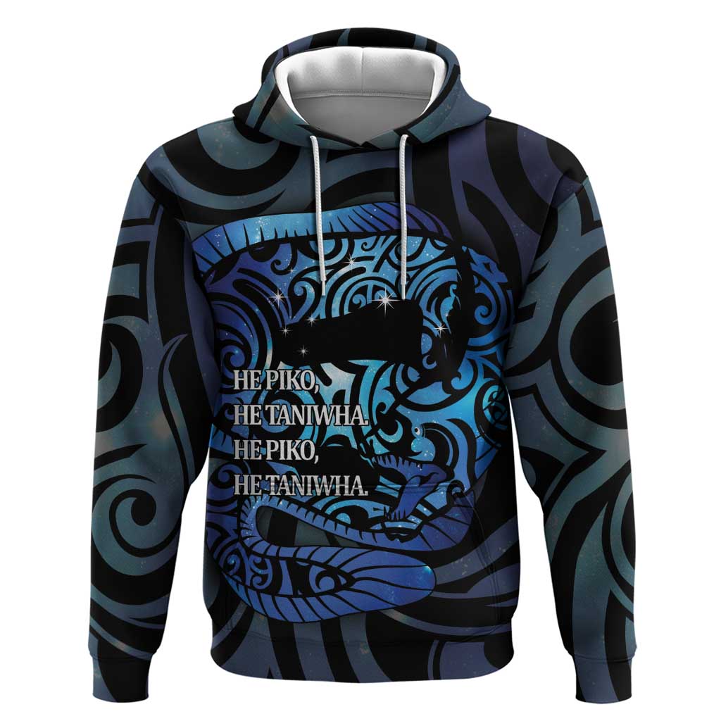 Tuna Eel New Zealand Matariki Zip Hoodie He Piko He Taniwha Maori Pattern
