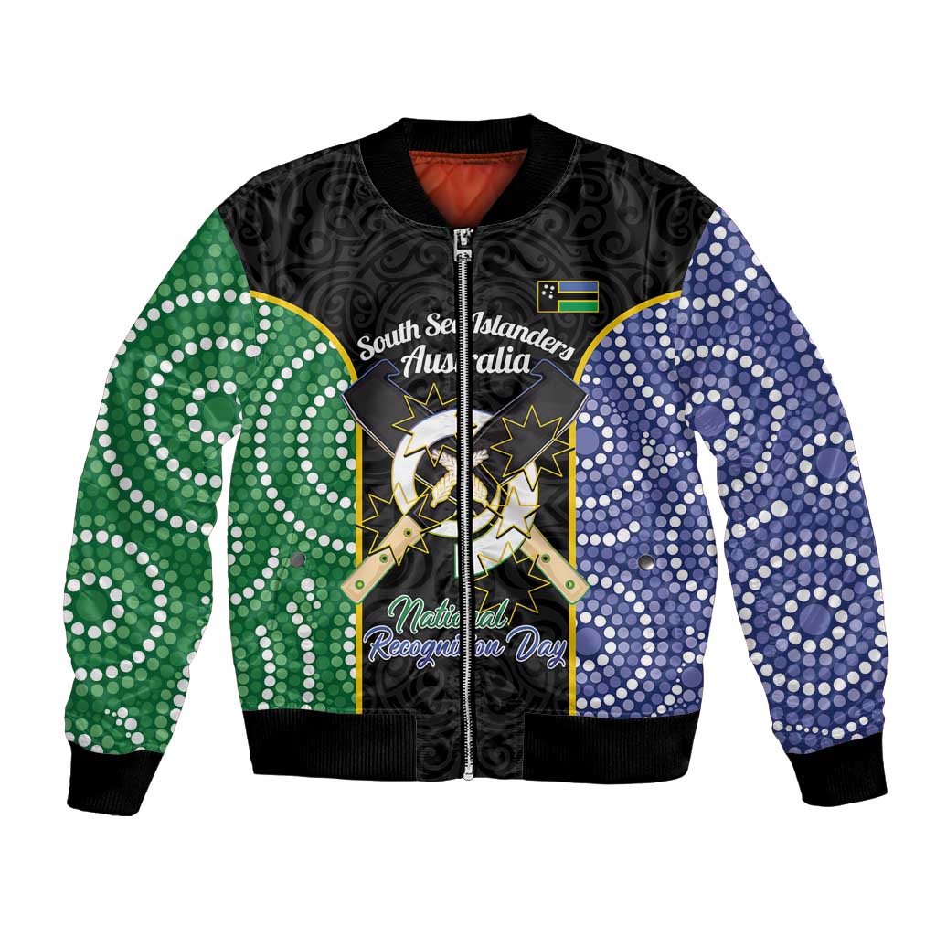Personalised South Sea Islanders National Recognition Day Bomber Jacket Australia Aboriginal Vanuatu Pig Tusk