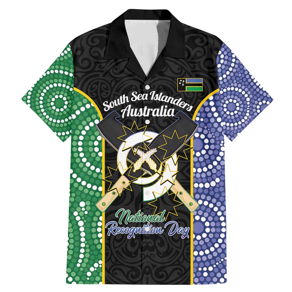 Personalised South Sea Islanders National Recognition Day Family Matching Mermaid Dress and Hawaiian Shirt Australia Aboriginal Vanuatu Pig Tusk LT14 Dad's Shirt - Short Sleeve Black - Polynesian Pride
