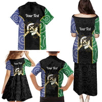 Personalised South Sea Islanders National Recognition Day Family Matching Puletasi and Hawaiian Shirt Australia Aboriginal Vanuatu Pig Tusk LT14 - Polynesian Pride