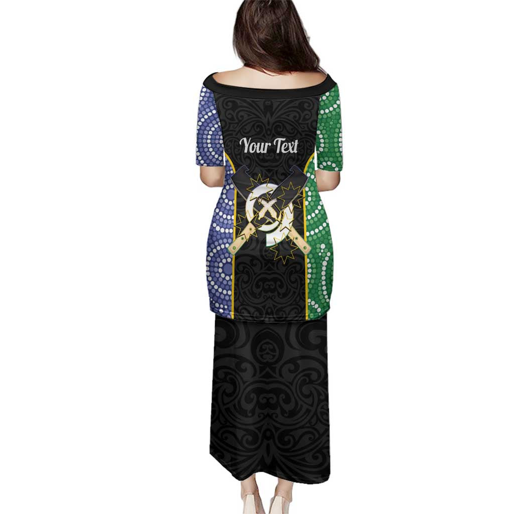 Personalised South Sea Islanders National Recognition Day Family Matching Puletasi and Hawaiian Shirt Australia Aboriginal Vanuatu Pig Tusk LT14 - Polynesian Pride
