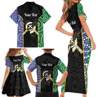 Personalised South Sea Islanders National Recognition Day Family Matching Short Sleeve Bodycon Dress and Hawaiian Shirt Australia Aboriginal Vanuatu Pig Tusk LT14 - Polynesian Pride
