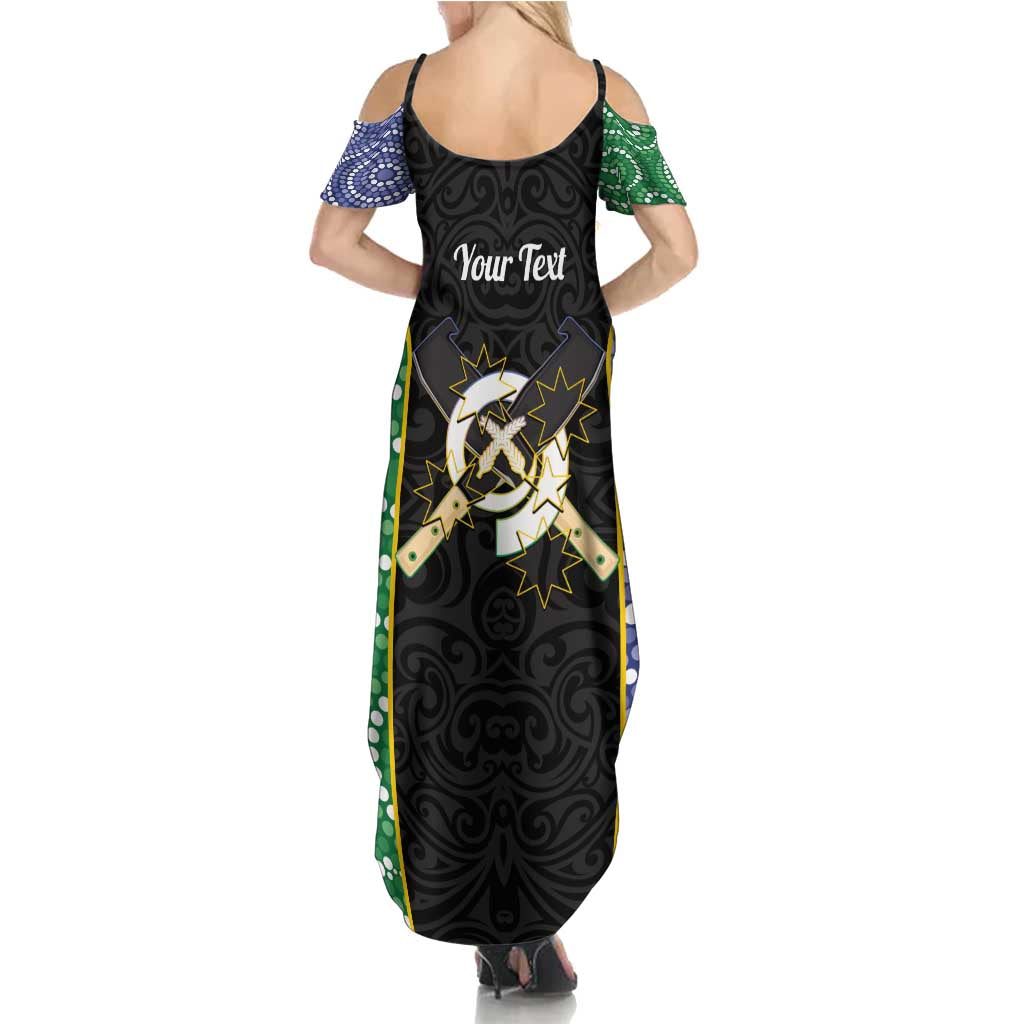 Personalised South Sea Islanders National Recognition Day Family Matching Summer Maxi Dress and Hawaiian Shirt Australia Aboriginal Vanuatu Pig Tusk LT14 - Polynesian Pride