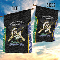 Personalised South Sea Islanders National Recognition Day Garden Flag Australia Aboriginal Vanuatu Pig Tusk