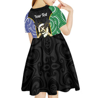 Personalised South Sea Islanders National Recognition Day Kid Short Sleeve Dress Australia Aboriginal Vanuatu Pig Tusk LT14 - Polynesian Pride