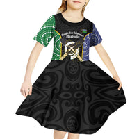 Personalised South Sea Islanders National Recognition Day Kid Short Sleeve Dress Australia Aboriginal Vanuatu Pig Tusk LT14 - Polynesian Pride