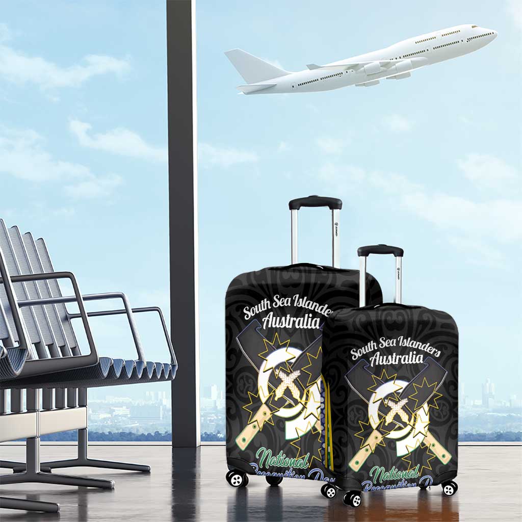 Personalised South Sea Islanders National Recognition Day Luggage Cover Australia Aboriginal Vanuatu Pig Tusk