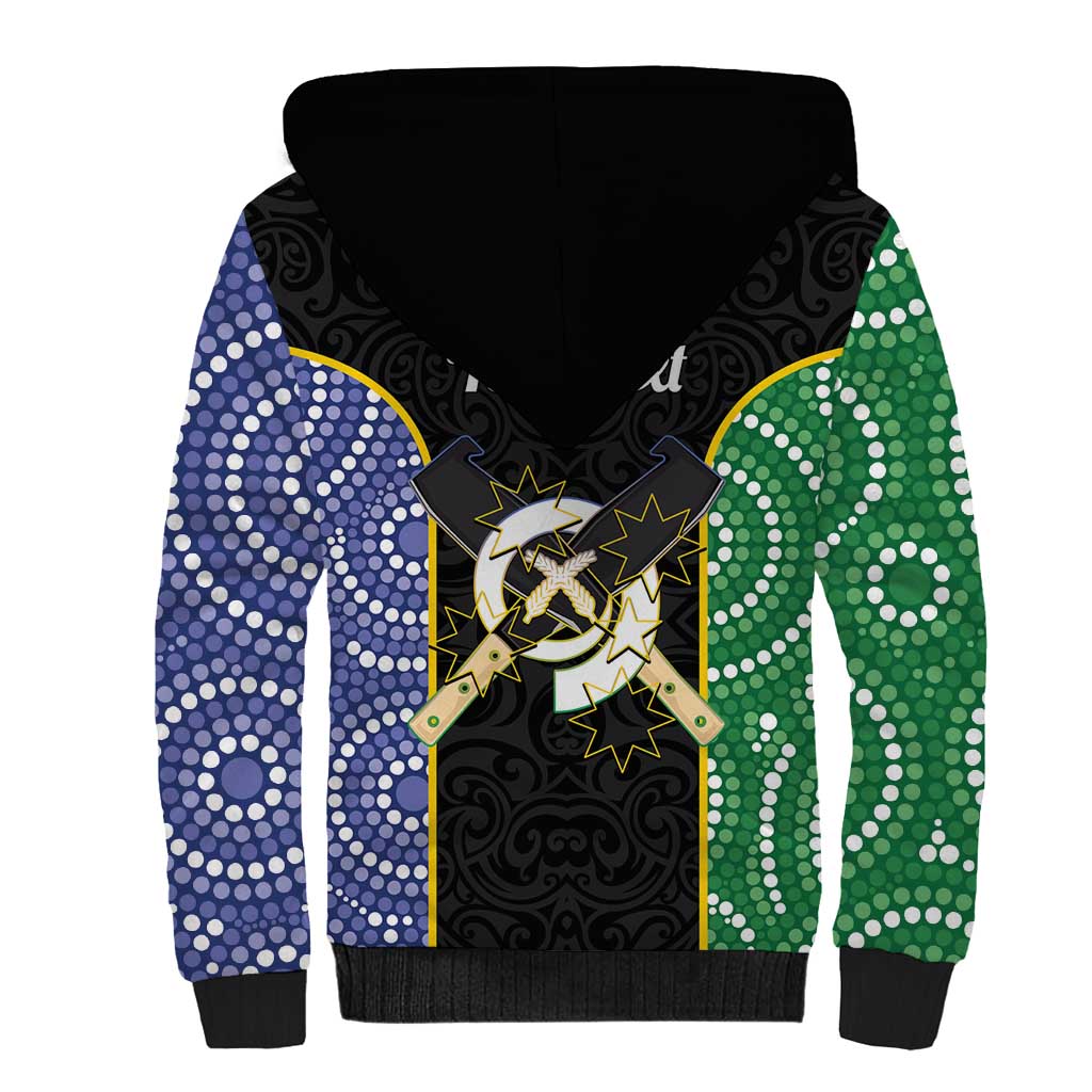 Personalised South Sea Islanders National Recognition Day Sherpa Hoodie Australia Aboriginal Vanuatu Pig Tusk LT14 - Polynesian Pride