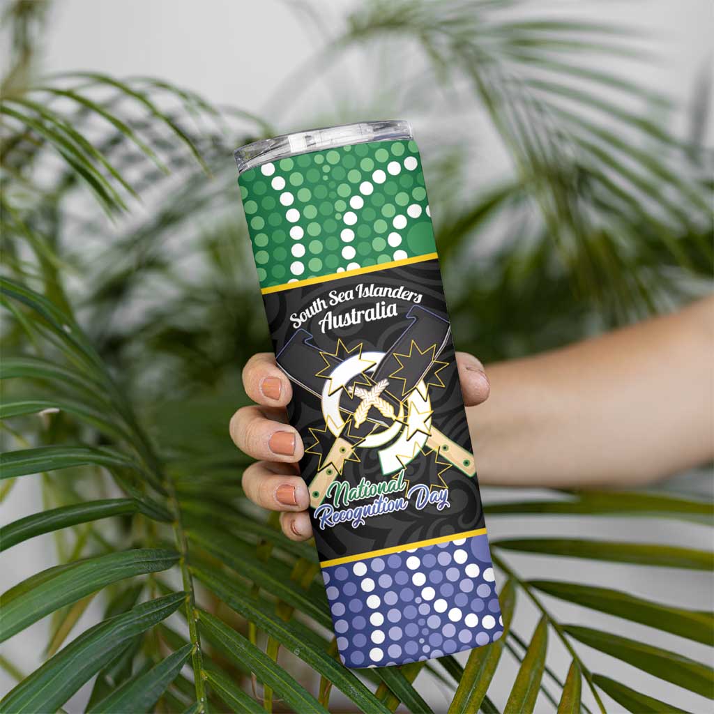 Personalised South Sea Islanders National Recognition Day Skinny Tumbler Australia Aboriginal Vanuatu Pig Tusk LT14 - Polynesian Pride