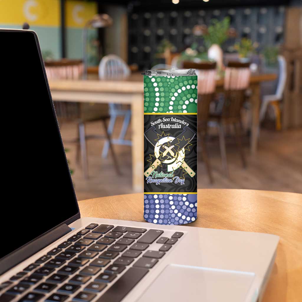 Personalised South Sea Islanders National Recognition Day Skinny Tumbler Australia Aboriginal Vanuatu Pig Tusk LT14 - Polynesian Pride