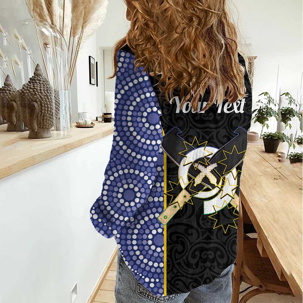 Personalised South Sea Islanders National Recognition Day Women Casual Shirt Australia Aboriginal Vanuatu Pig Tusk LT14 - Polynesian Pride