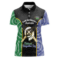 Personalised South Sea Islanders National Recognition Day Women Polo Shirt Australia Aboriginal Vanuatu Pig Tusk LT14 Female Black - Polynesian Pride