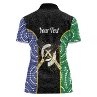 Personalised South Sea Islanders National Recognition Day Women Polo Shirt Australia Aboriginal Vanuatu Pig Tusk LT14 - Polynesian Pride