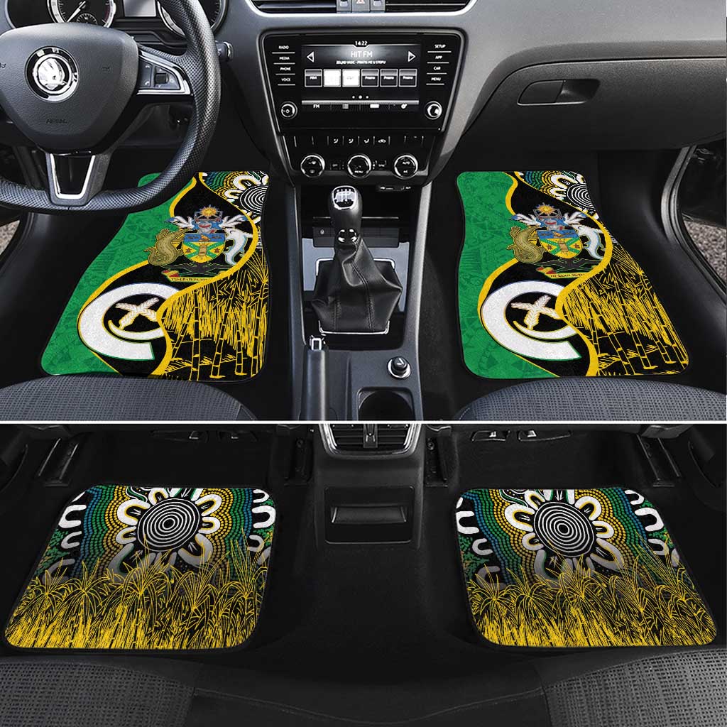 Australian South Sea Islanders National Recognition Day Car Mats Solomon Islands And Vanuatu Culture LT14 Set 4pcs Black - Polynesian Pride