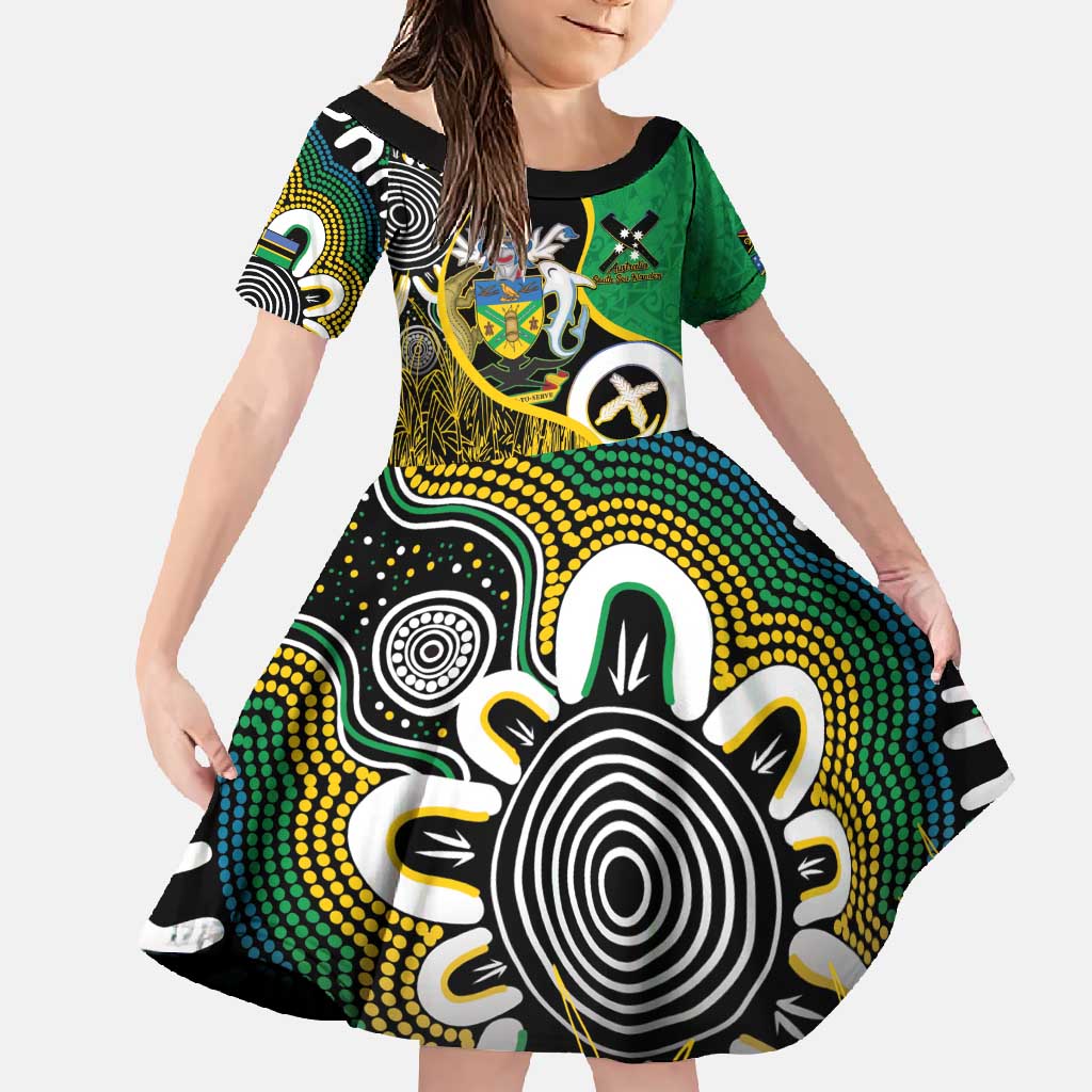 Australian South Sea Islanders National Recognition Day Family Matching Long Sleeve Bodycon Dress and Hawaiian Shirt Solomon Islands And Vanuatu Culture LT14 Daughter's Dress Black - Polynesian Pride