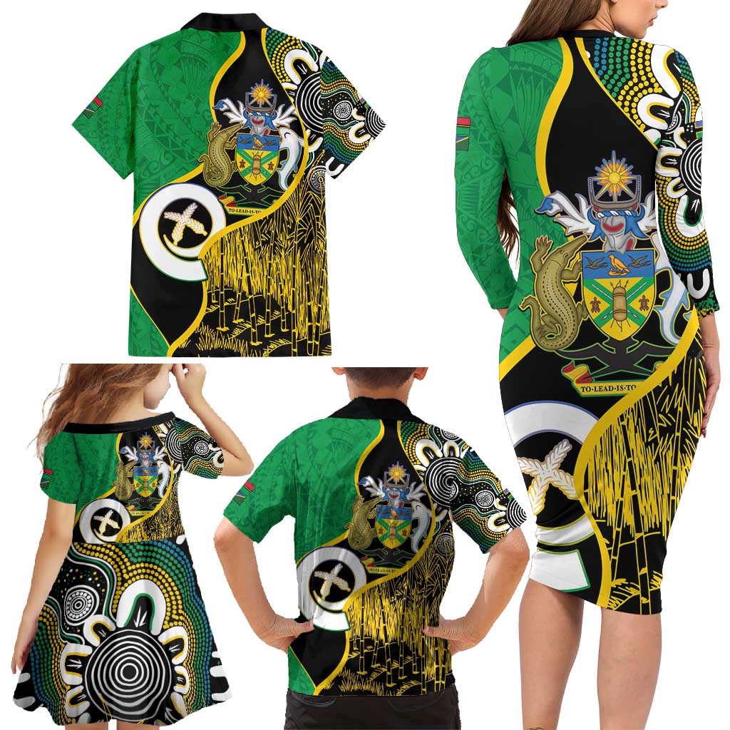 Australian South Sea Islanders National Recognition Day Family Matching Long Sleeve Bodycon Dress and Hawaiian Shirt Solomon Islands And Vanuatu Culture LT14 - Polynesian Pride