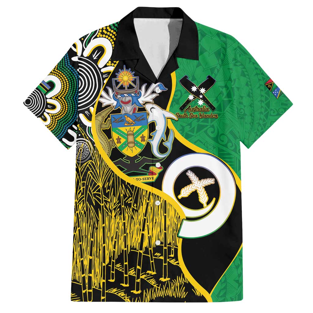 Australian South Sea Islanders National Recognition Day Family Matching Off Shoulder Maxi Dress and Hawaiian Shirt Solomon Islands And Vanuatu Culture LT14 Dad's Shirt - Short Sleeve Black - Polynesian Pride