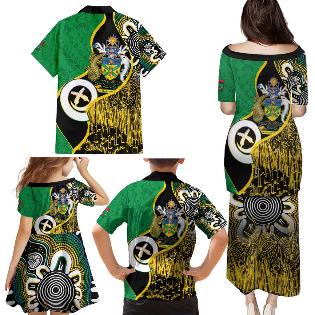 Australian South Sea Islanders National Recognition Day Family Matching Puletasi and Hawaiian Shirt Solomon Islands And Vanuatu Culture LT14 - Polynesian Pride