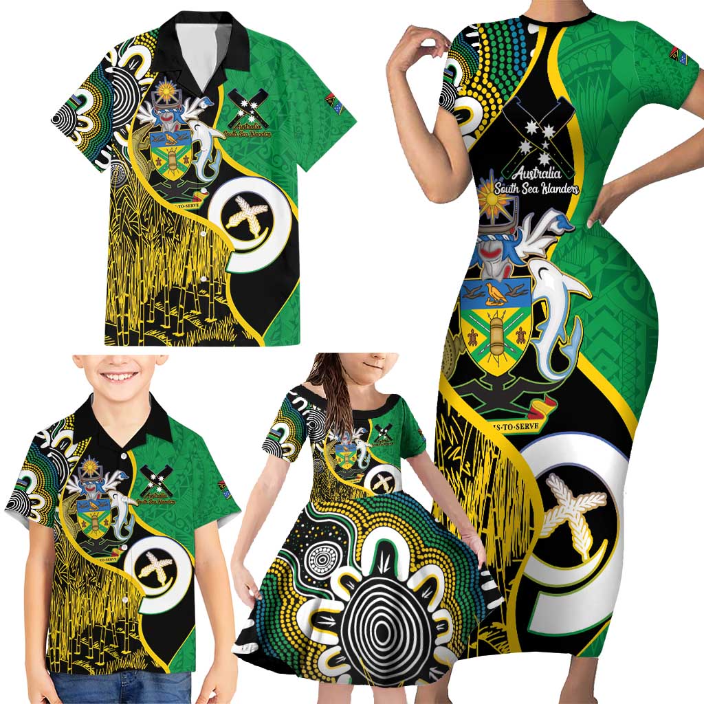 Australian South Sea Islanders National Recognition Day Family Matching Short Sleeve Bodycon Dress and Hawaiian Shirt Solomon Islands And Vanuatu Culture LT14 - Polynesian Pride