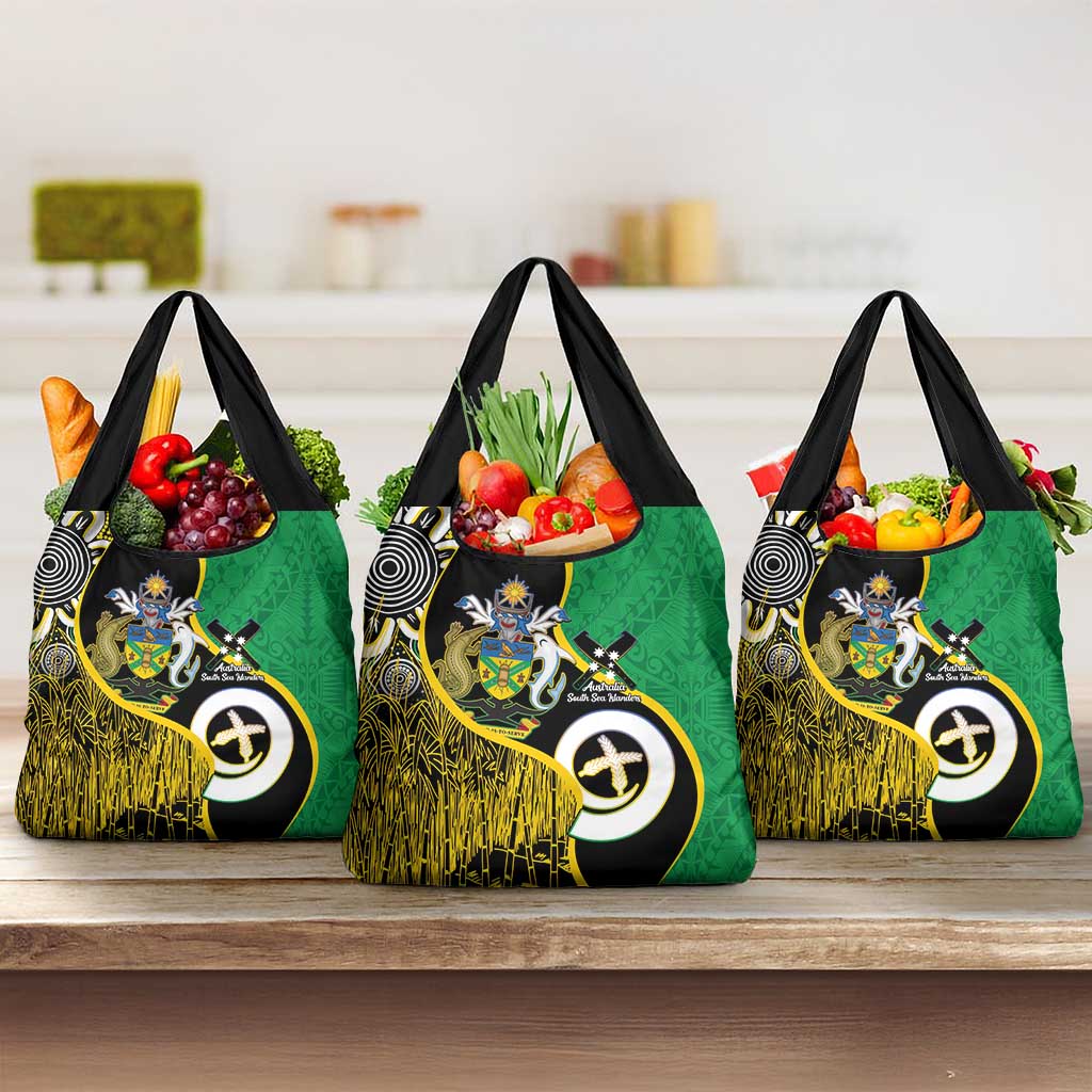 Australian South Sea Islanders National Recognition Day Grocery Bag Solomon Islands And Vanuatu Culture LT14 3-pack One Size Black - Polynesian Pride
