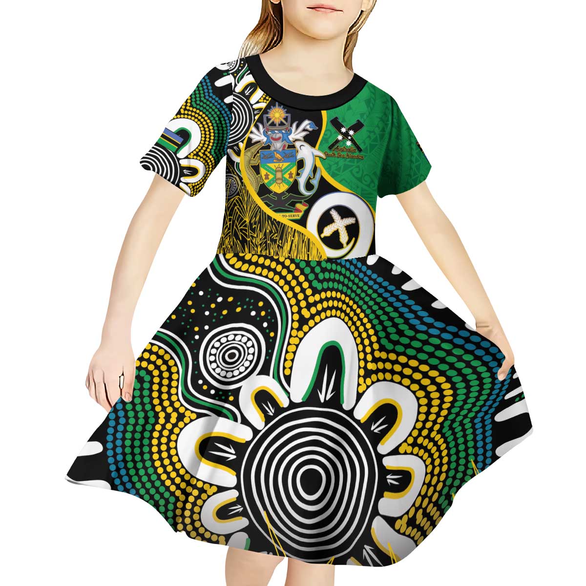 Australian South Sea Islanders National Recognition Day Kid Short Sleeve Dress Solomon Islands And Vanuatu Culture LT14 - Polynesian Pride