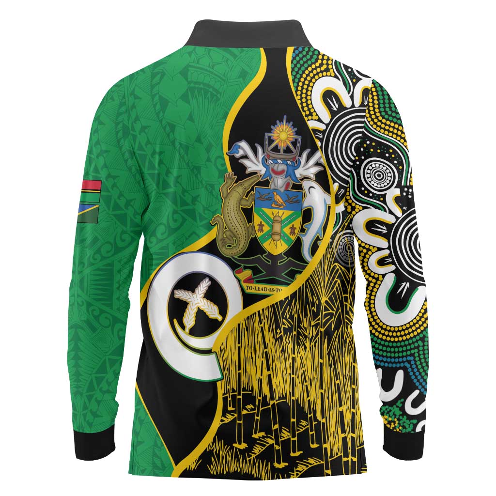 Australian South Sea Islanders National Recognition Day Long Sleeve Polo Shirt Solomon Islands And Vanuatu Culture LT14 - Polynesian Pride