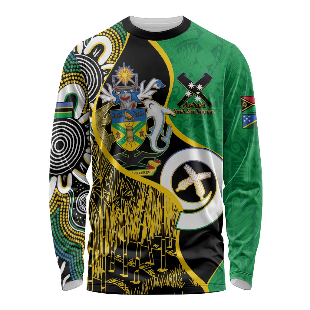 Australian South Sea Islanders National Recognition Day Long Sleeve Shirt Solomon Islands And Vanuatu Culture LT14 Unisex Black - Polynesian Pride