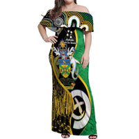 Australian South Sea Islanders National Recognition Day Off Shoulder Maxi Dress Solomon Islands And Vanuatu Culture LT14 Women Black - Polynesian Pride