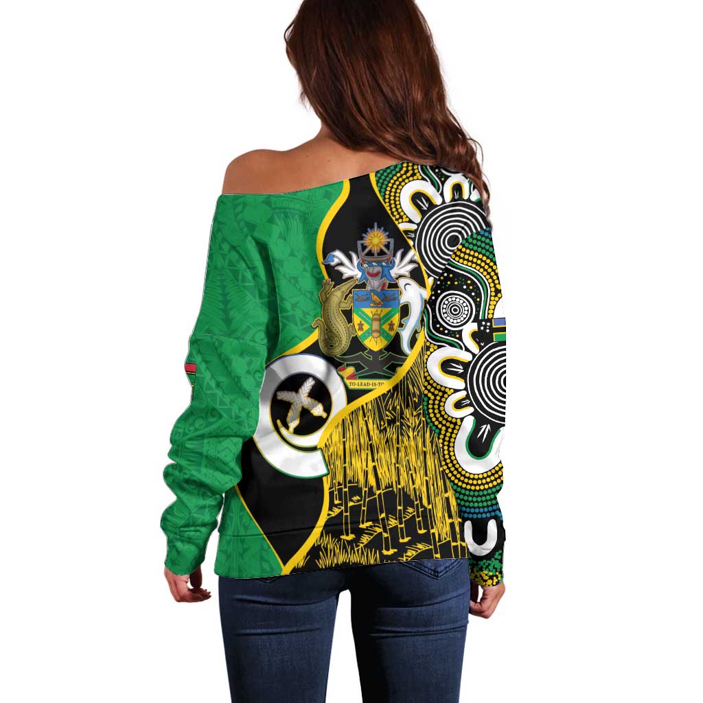 Australian South Sea Islanders National Recognition Day Off Shoulder Sweater Solomon Islands And Vanuatu Culture LT14 - Polynesian Pride