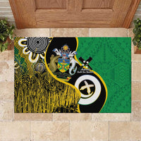 Australian South Sea Islanders National Recognition Day Rubber Doormat Solomon Islands And Vanuatu Culture LT14 Black - Polynesian Pride