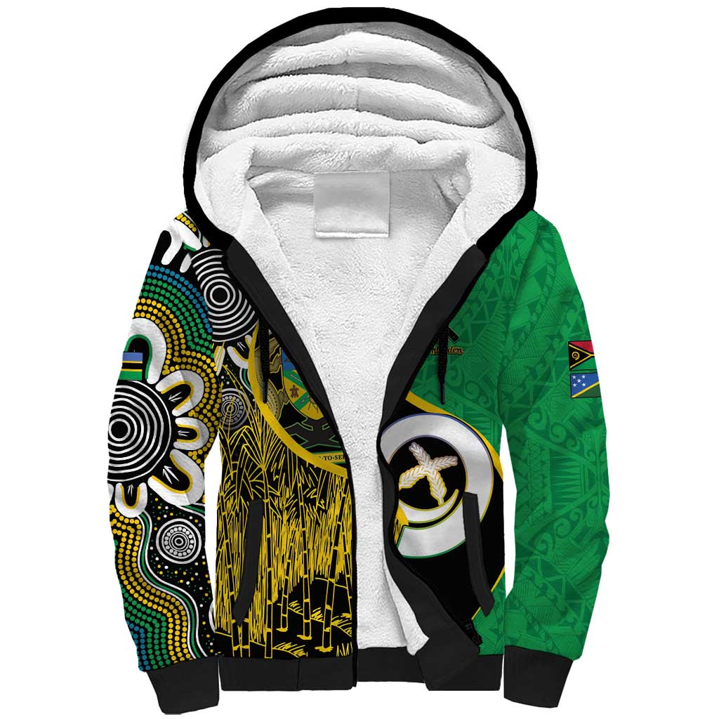 Australian South Sea Islanders National Recognition Day Sherpa Hoodie Solomon Islands And Vanuatu Culture LT14 Unisex Black - Polynesian Pride