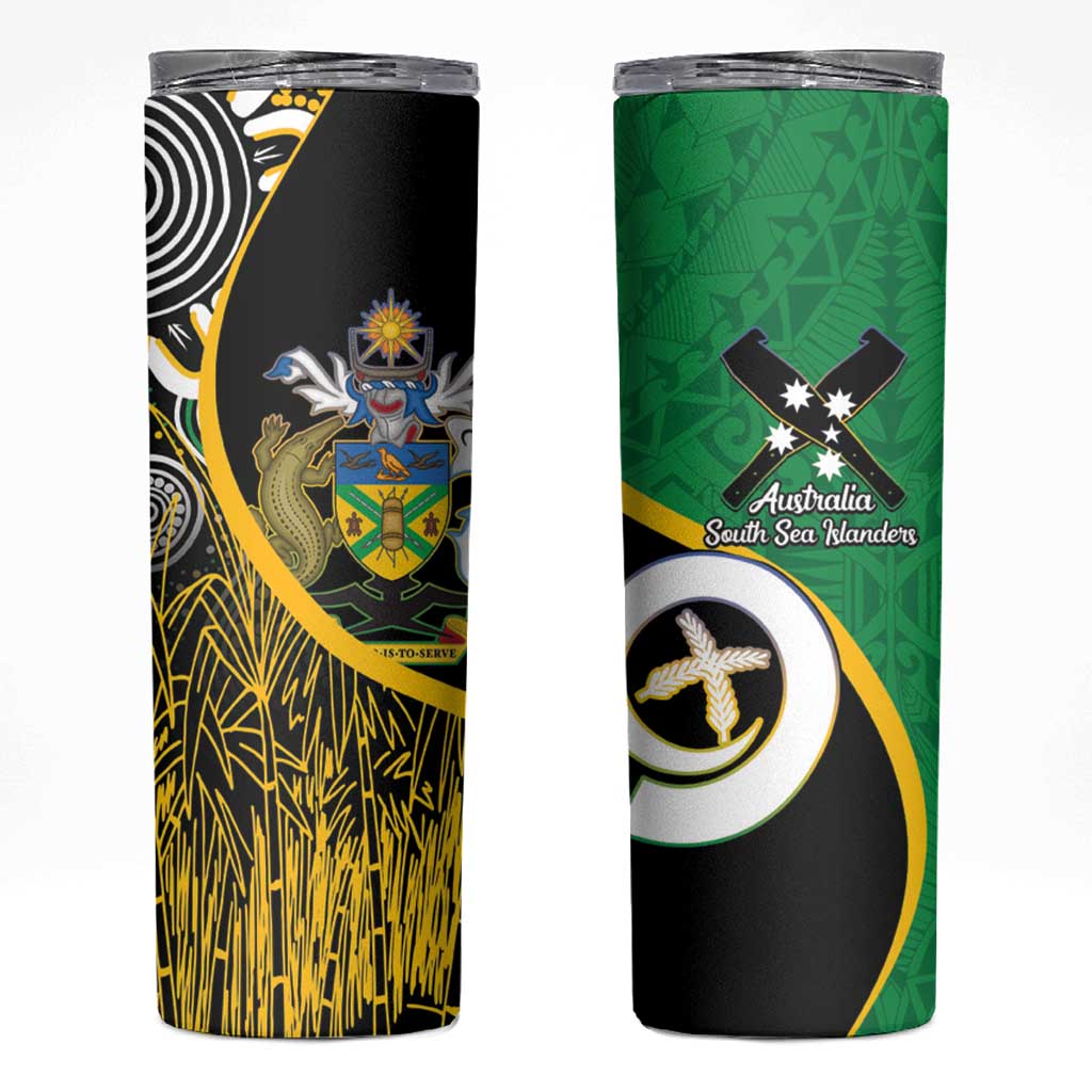 Australian South Sea Islanders National Recognition Day Skinny Tumbler Solomon Islands And Vanuatu Culture LT14 Black - Polynesian Pride