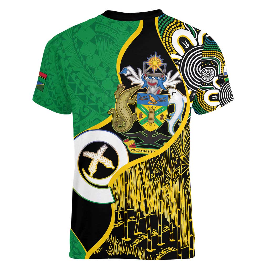 Australian South Sea Islanders National Recognition Day Women V-Neck T-Shirt Solomon Islands And Vanuatu Culture LT14 - Polynesian Pride