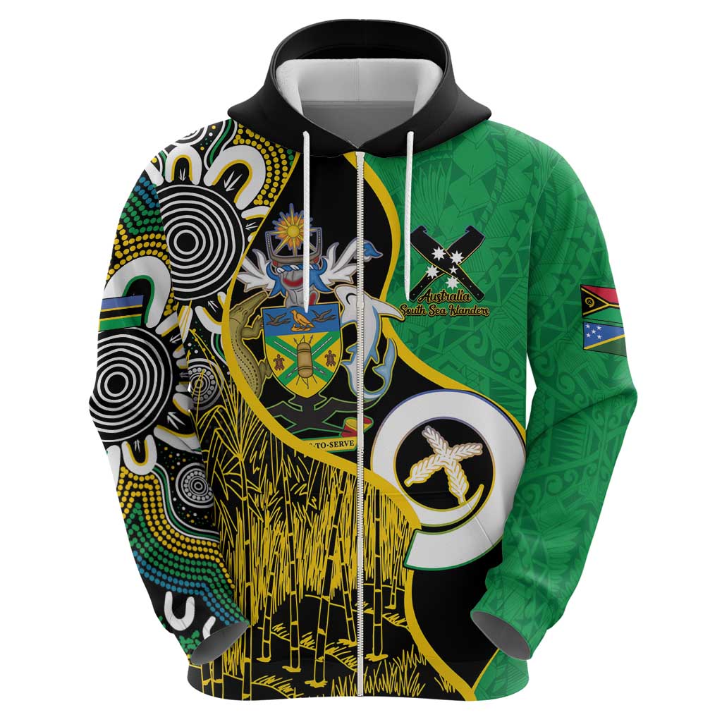 Australian South Sea Islanders National Recognition Day Zip Hoodie Solomon Islands And Vanuatu Culture LT14 - Polynesian Pride