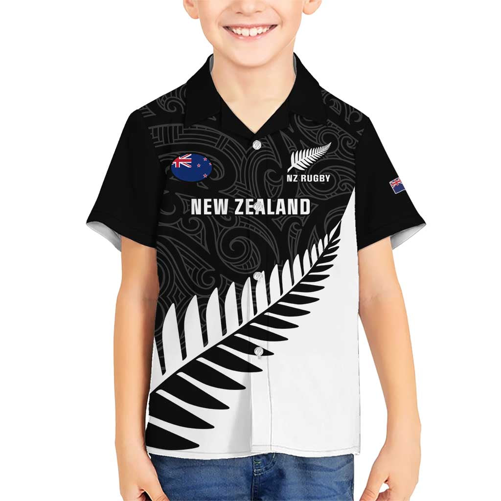 Personalised New Zealand Silver Fern Rugby Hawaiian Shirt All Black Go Champions Maori Pattern LT14 - Polynesian Pride
