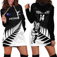 Personalised New Zealand Silver Fern Rugby Hoodie Dress All Black Go Champions Maori Pattern LT14