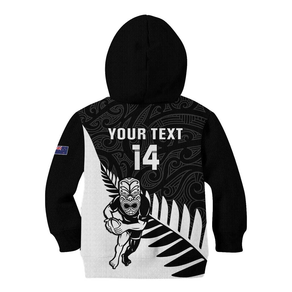 Personalised New Zealand Silver Fern Rugby Kid Hoodie All Black Go Champions Maori Pattern LT14 - Polynesian Pride