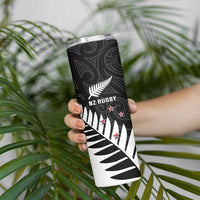 New Zealand Silver Fern Rugby Skinny Tumbler All Black Go Champions Maori Pattern LT14 - Polynesian Pride