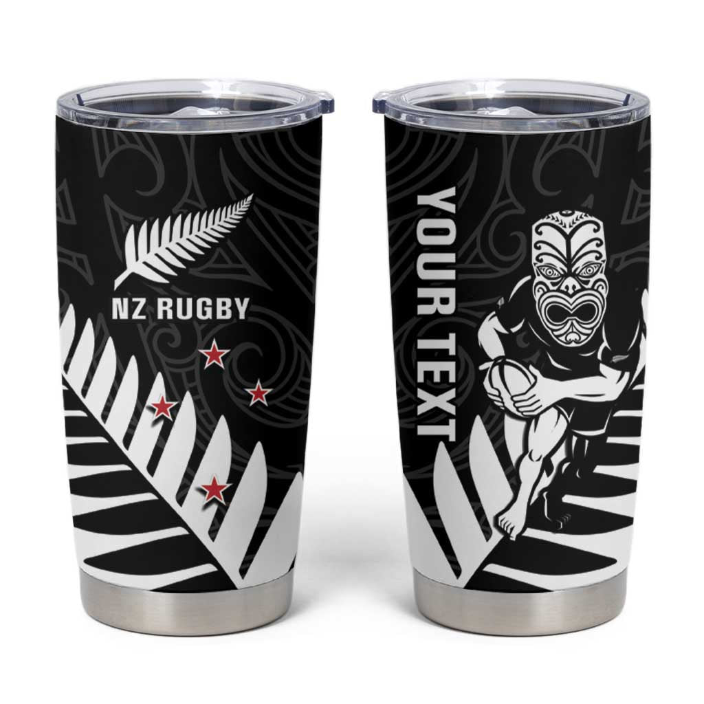 New Zealand Silver Fern Rugby Tumbler Cup All Black Go Champions Maori Pattern LT14 Black - Polynesian Pride