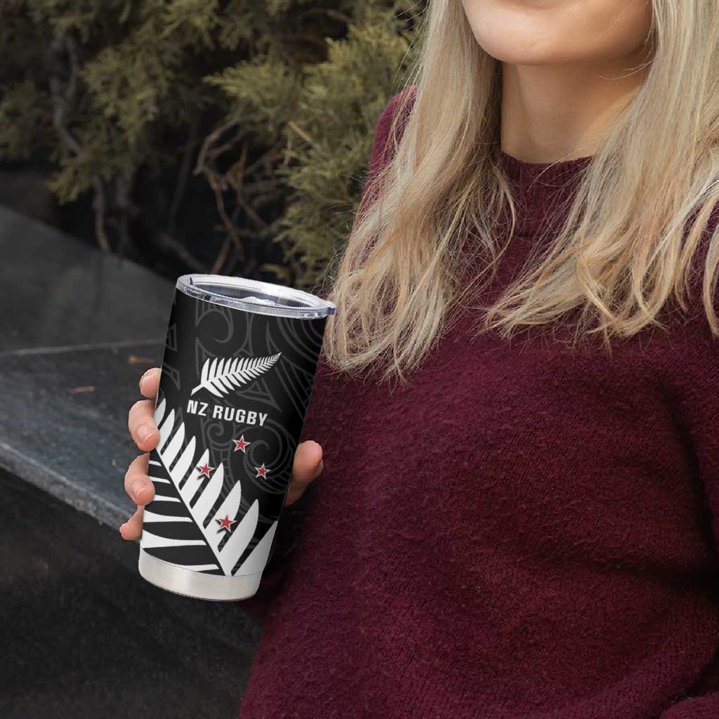 New Zealand Silver Fern Rugby Tumbler Cup All Black Go Champions Maori Pattern LT14 - Polynesian Pride